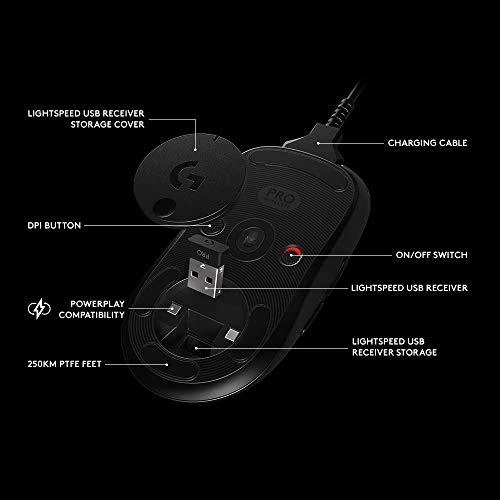 Belaidė žaidimų pelė Logitech G Pro, juodos spalvos (‎910-005272)