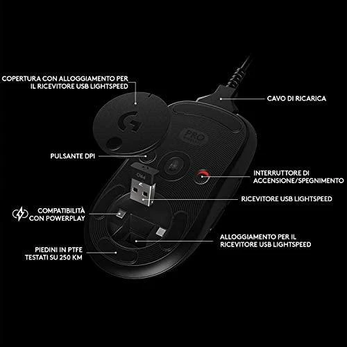 Belaidė žaidimų pelė Logitech G Pro, juodos spalvos (‎910-005272)