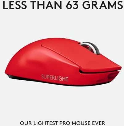 Belaidė žaidimų pelė Logitech G PRO X SUPERLIGHT, raudona