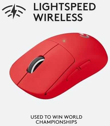 Belaidė žaidimų pelė Logitech G PRO X SUPERLIGHT, raudona
