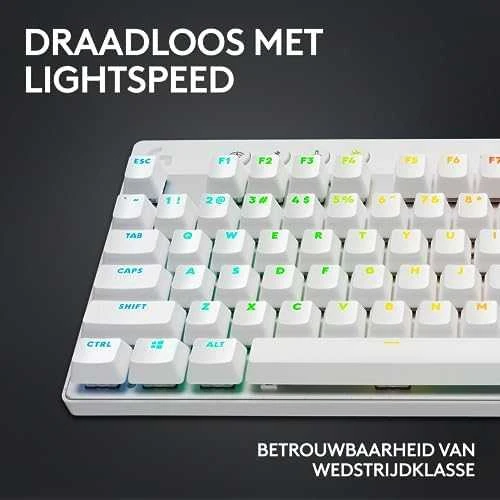 Žaidimų klaviatūra Logitech G Pro X TKL Lightspeed, US išdėstymas, Baltos spalvos