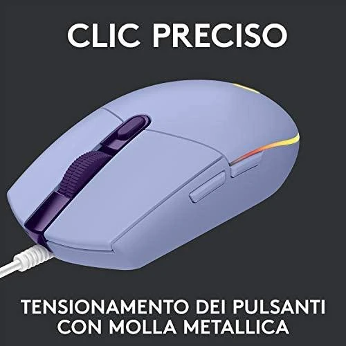 Pelė žaidimams Logitech G203 Lightsync RGB, Lilac