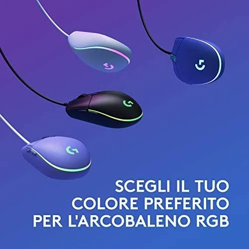 Pelė žaidimams Logitech G203 Lightsync RGB, Lilac