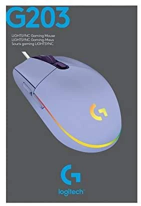 Pelė žaidimams Logitech G203 Lightsync RGB, Lilac