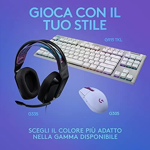 Laidinės žaidimų ausinės Logitech G335, juodos spalvos