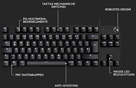 Klaviatūra Logitech G413 TKL SE - Juodas DEU CENTRAL -