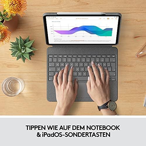 Logitech Combo Touch skirta Apple iPad Pro (2021) 12.9 col. - Dėklas su klaviatūra ir jutikliniu kilimėliu (vokiečių k.)