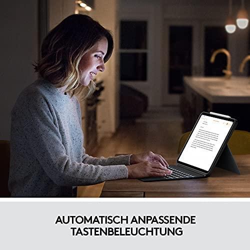 Logitech Combo Touch skirta Apple iPad Pro (2021) 12.9 col. - Dėklas su klaviatūra ir jutikliniu kilimėliu (vokiečių k.)