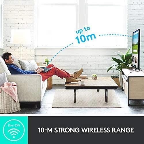 Belaidė klaviatūra Logitech K400 Plus su jutikliniu kilimėliu, US išdėstymas, Juoda