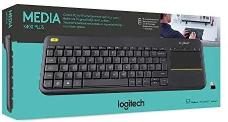 Belaidė klaviatūra Logitech K400 Plus su jutikliniu kilimėliu, DE išdėstymas, Juoda