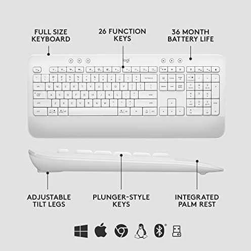 Klaviatūra Logitech Klaviatūros ir pelės rinkinys Signature MK650 Combo For Business - Baltas