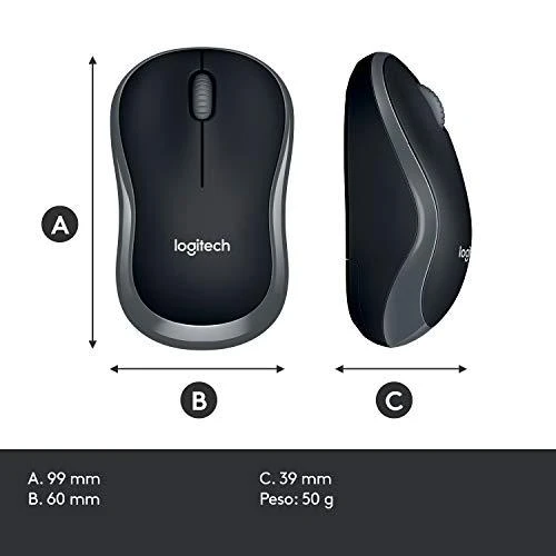 Bevielė pelė Logitech M185 pilka