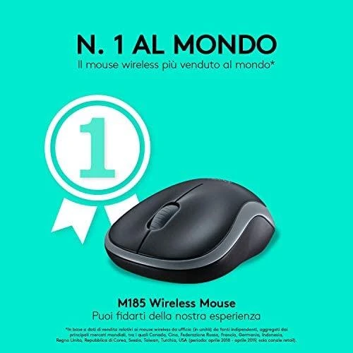 Bevielė pelė Logitech M185 pilka