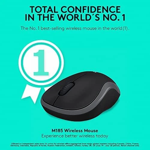 Bevielė pelė Logitech M185 pilka