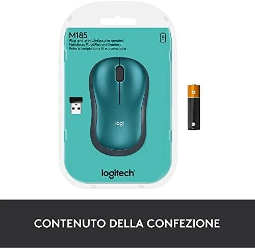 Bevielė pelė Logitech M185, Mėlyna