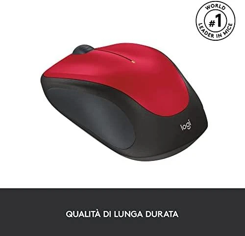 Optinė belaidė pelė Logitech M235, raudona, 910-002496