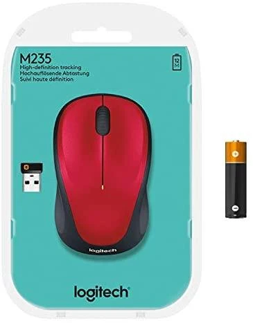 Optinė belaidė pelė Logitech M235, raudona, 910-002496