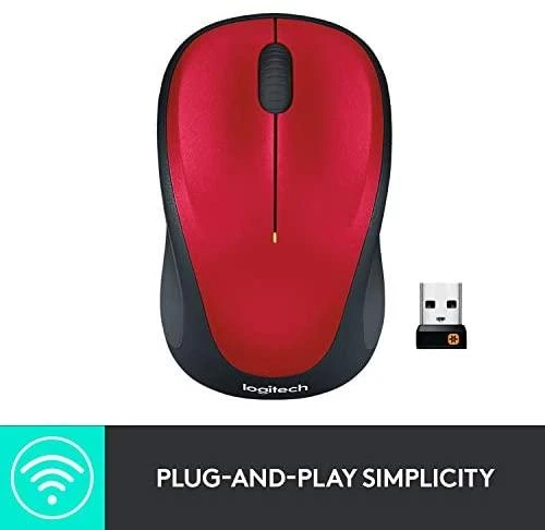 Optinė belaidė pelė Logitech M235, raudona, 910-002496