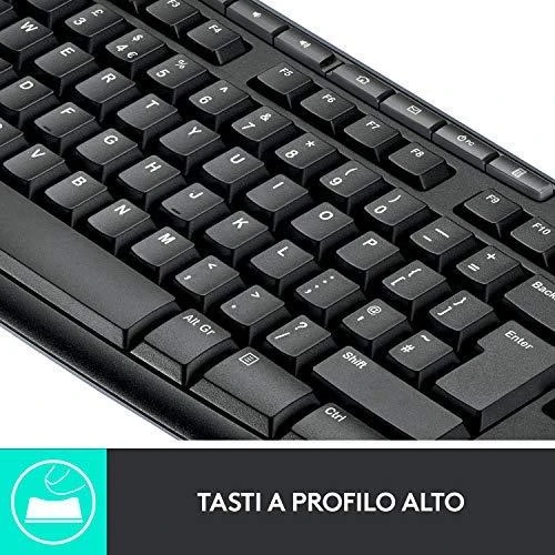 Logitech MK270 klaviatūra Radijo dažnio belaidė QWERTY Italų kalba Juoda