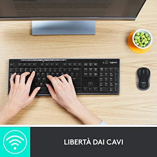 Logitech MK270 klaviatūra Radijo dažnio belaidė QWERTY Italų kalba Juoda