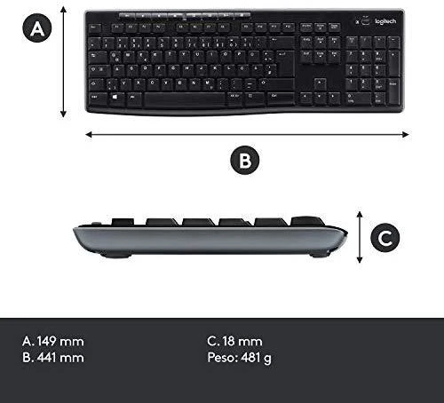 Logitech MK270 klaviatūra Radijo dažnio belaidė QWERTY Italų kalba Juoda