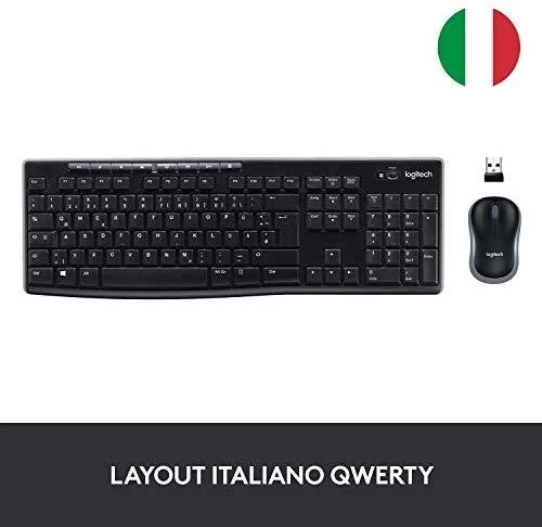 Logitech MK270 klaviatūra Radijo dažnio belaidė QWERTY Italų kalba Juoda