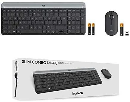 Logitech MK470 Slim Wireless Combo, belaidė klaviatūra ir pelė, DE išdėstymas, Grafito spalvos