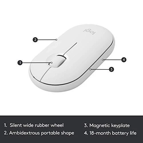 Logitech MK470 Slim Wireless Combo, belaidė klaviatūra ir pelė, DE išdėstymas, Balta