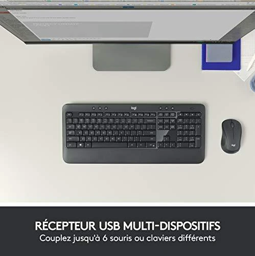 Belaidis pelės ir klaviatūros rinkinys Logitech MK540 Advanced, išdėstymas: Prancūzų (Azerty)