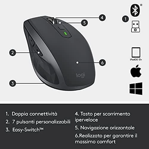 Belaidė pelė Logitech MX Anywhere 2S, juoda
