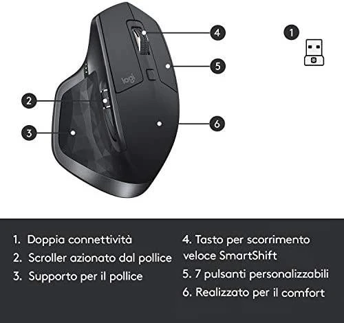 Belaidė pelė Logitech® MX Master 2S Grafito spalvos