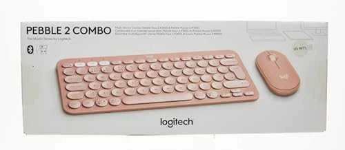 Klaviatūra ir pelė Logitech Pebble 2 Combo for Mac, rožinės spalvos