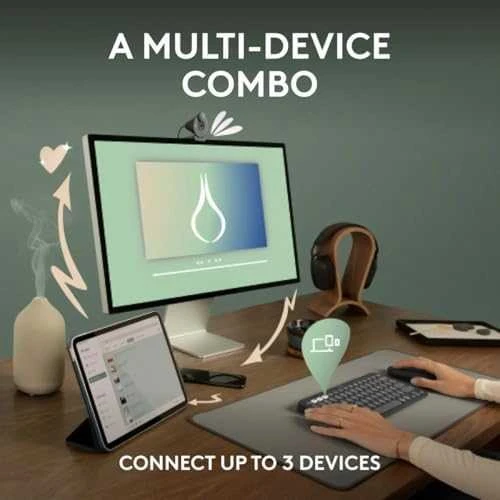 Klaviatūra ir pelė Logitech Pebble 2 Combo for Mac, grafito spalvos, US išdėstymas