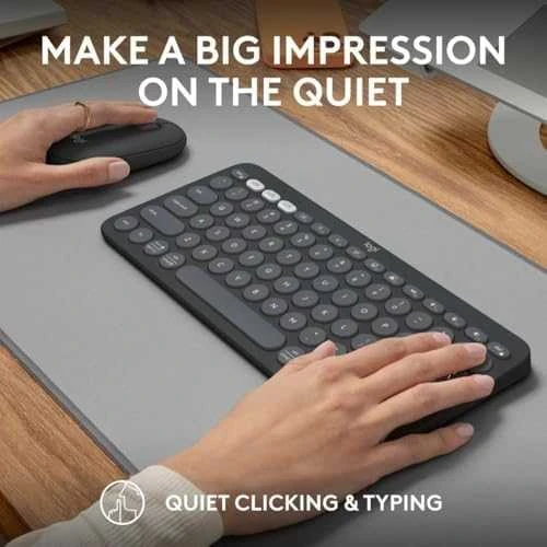 Klaviatūra ir pelė Logitech Pebble 2 Combo for Mac, grafito spalvos, US išdėstymas