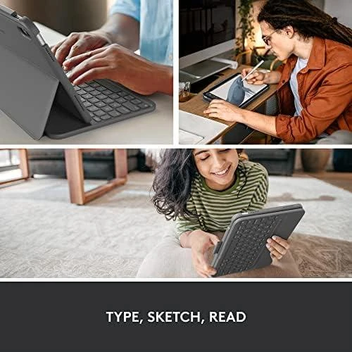 Logitech Slim Folio klaviatūros dėklas iPad, Pilkos spalvos