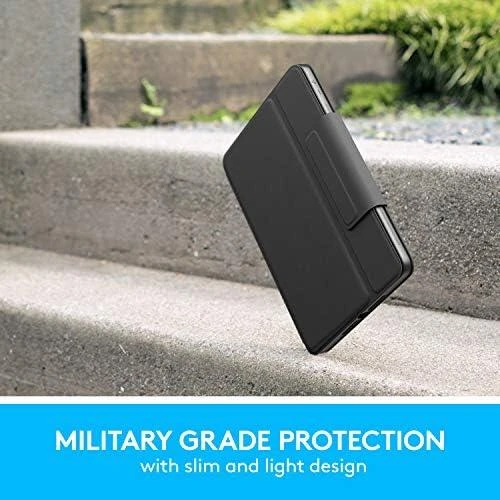 Planšetinio kompiuterio dėklas Logitech Rugged Folio, Anglų kalba (JK), C tipo USB, Pilkos spalvos