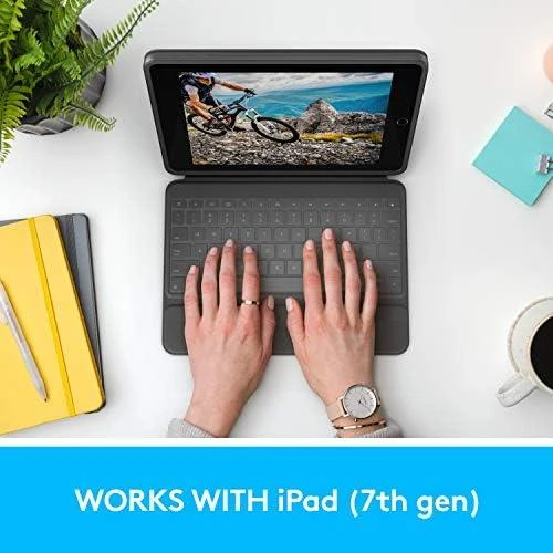 Planšetinio kompiuterio dėklas Logitech Rugged Folio, Anglų kalba (JK), C tipo USB, Pilkos spalvos