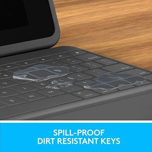 Planšetinio kompiuterio dėklas Logitech Rugged Folio, Anglų kalba (JK), C tipo USB, Pilkos spalvos