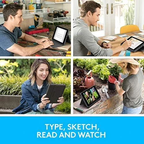 Planšetinio kompiuterio dėklas Logitech Rugged Folio, Anglų kalba (JK), C tipo USB, Pilkos spalvos