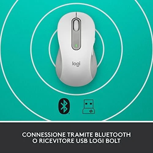 Belaidė pelė Logitech Signature M650 L Left, baltos spalvos