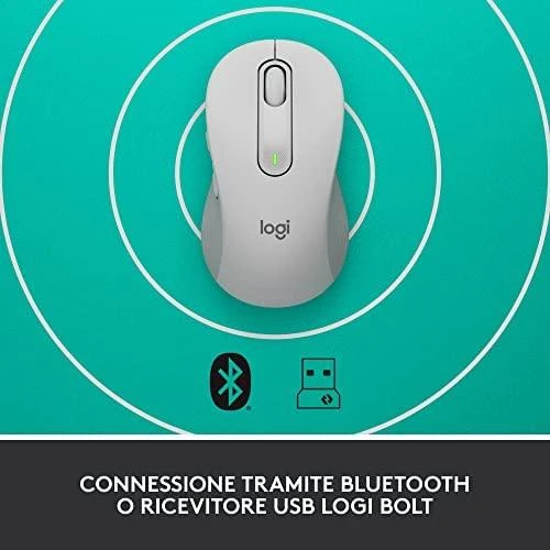 LOGITECH Signature M650 verslui Pelė wireless Bluetooth 2.4 GHz Bolt USB receiver off-baltas