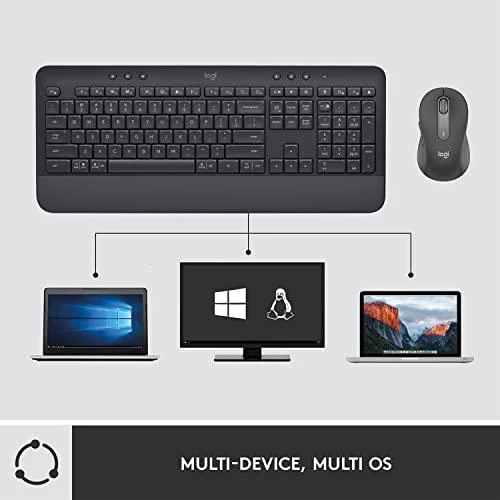 Klaviatūra „Logitech“ klaviatūros ir pelės rinkinys MK650 - grafito spalvos