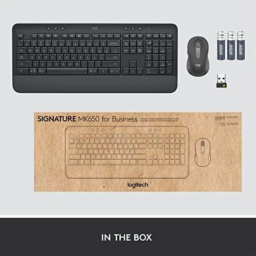Klaviatūra „Logitech“ klaviatūros ir pelės rinkinys MK650 - grafito spalvos
