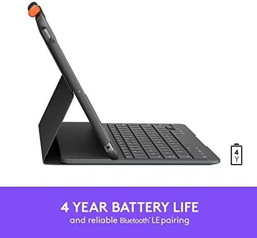 Klaviatūra LOGITECH Slim Folio, skirtas iPad (7, 8 ir 9 gen.) – BT – GRAPHITE – NORDIC