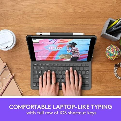 Klaviatūra LOGITECH Slim Folio, skirtas iPad (7, 8 ir 9 gen.) – BT – GRAPHITE – NORDIC