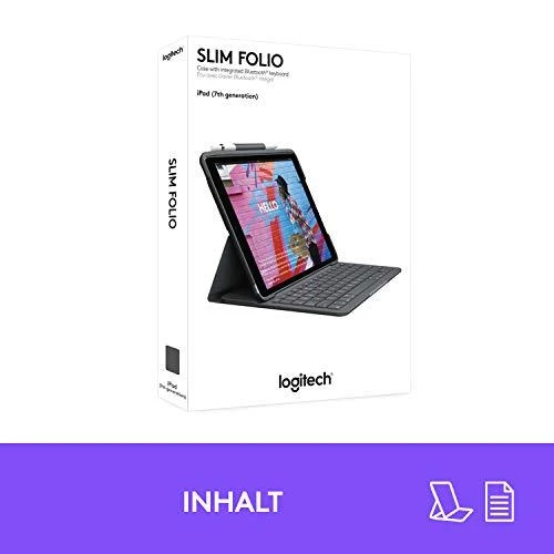 Logitech Slim Folio QWERTZ Vokiečių Grafitas „Bluetooth“
