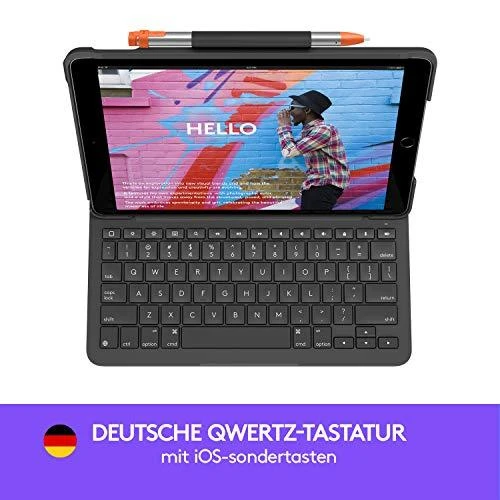 Logitech Slim Folio QWERTZ Vokiečių Grafitas „Bluetooth“