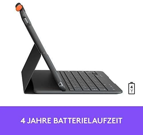 Logitech Slim Folio QWERTZ Vokiečių Grafitas „Bluetooth“