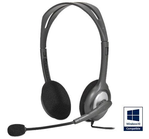 Logitech H110 ausinės su mikrofonu ir Windows 10 suderinamumu