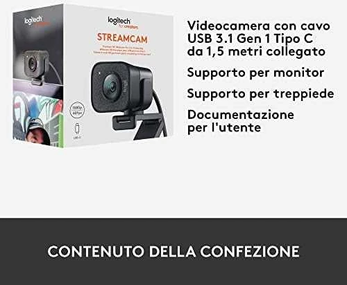 Internetinė kamera Logitech StreamCam FHD 1920 x 1080 pikseliai USB 3.2 Gen 1 (3.1 Gen 1) Juoda